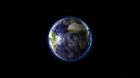 The earth points on the continents Stock Footage 128253809