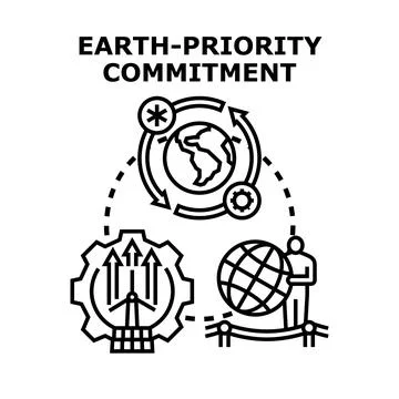 Earth priority commitment for environmental global conservation Stock Illustration