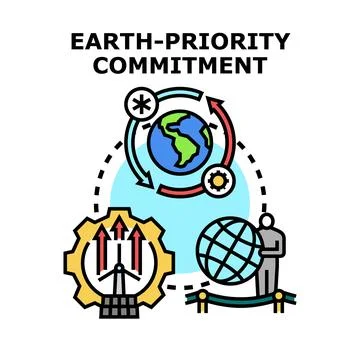 Earth priority commitment for environmental global conservation Stock Illustration