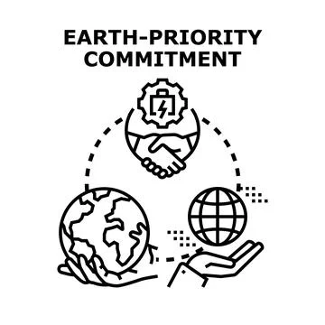 Earth priority commitment for global sustainable development Stock Illustration