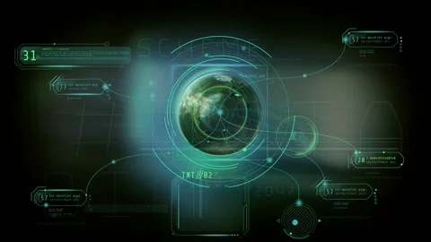 Earth projection with infographic elements Stock Footage 249906644