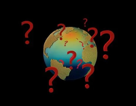 Earth with question mark Stock Illustration