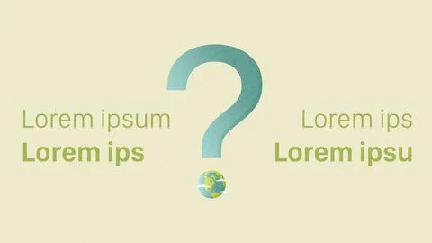 Earth Question Mark Title Page Vector Editable Text Illustrazione stock