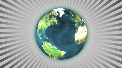 Earth with rays rotating Stock Footage 650183