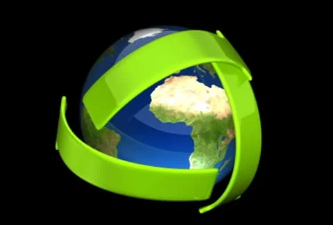 Earth recycle loop with alpha NTSC Stock-Footage 8961061
