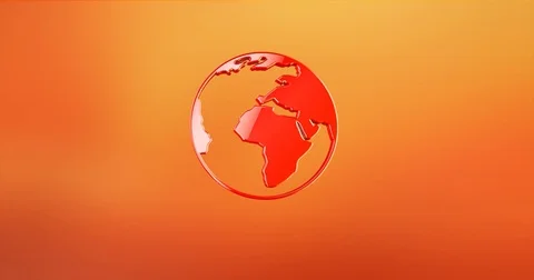 Earth Red 3d Icon Video stock 69982236