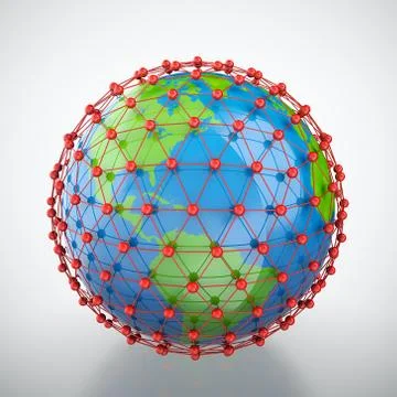 Earth in red cage Stock Illustration