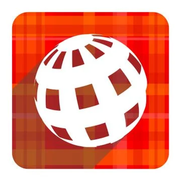 Earth red flat icon isolated. Stock Illustration
