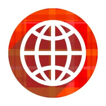 Earth red flat icon isolated. Stockillustratie