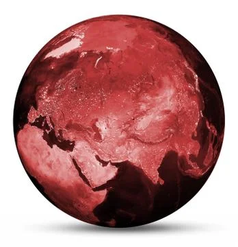Earth red map 3d rendering イラスト素材