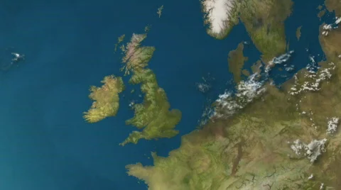 Earth Region 1250 - Ireland / England Stock Footage