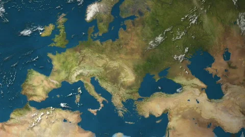 Earth Region Zoom to Europe Stock Footage