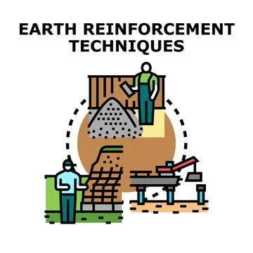 Earth reinforcement techniques concept vector illustration Stock Illustration