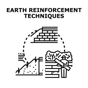 Earth reinforcement techniques concept vector illustration Stock Illustration