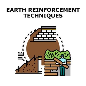 Earth reinforcement techniques concept vector illustration Stock Illustration