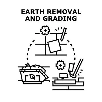 Earth removal and grading concept vector illustration Stock Illustration
