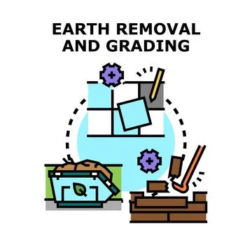 Earth removal and grading concept vector illustration Stock Illustration