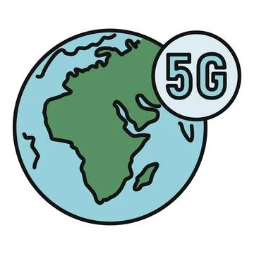 Earth representing global 5g network connectivity and technology Stock Illustration