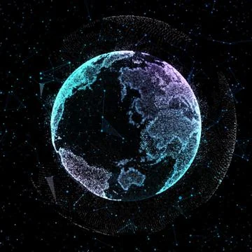 Earth, representing global network connection, international meaning. 3d 스톡 일러스트