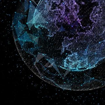 Earth, representing global network connection, international meaning. 3d 스톡 일러스트