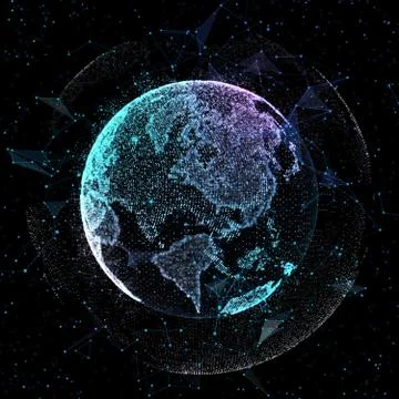 Earth, representing global network connection, international meaning. 3d Stock Illustration