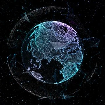 Earth, representing global network connection, international meaning. 3d Stock Illustration