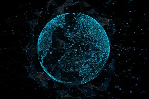Earth, representing global network connection, international meaning. 3d Stock Illustration