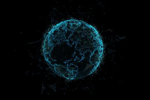 Earth, representing global network connection, international meaning. 3d イラスト素材