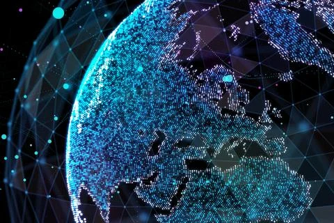 Earth, representing global network connection, international meaning. Data イラスト素材