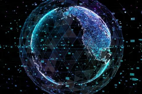 Earth, representing global network connection, international meaning. 3d Stock Illustration