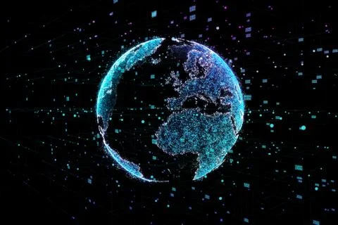 Earth, representing global network connection, international meaning. 3d 스톡 일러스트