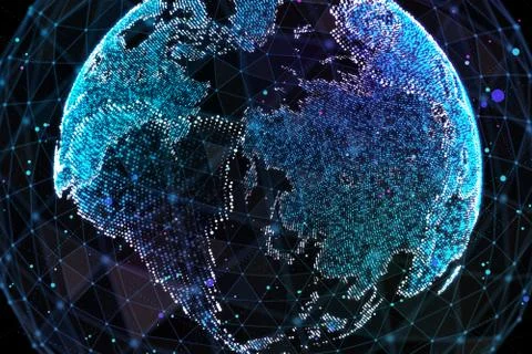 Earth, representing global network connection, international meaning. 3d Stock Illustration