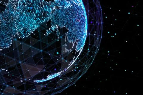 Earth, representing global network connection, international meaning. Data イラスト素材