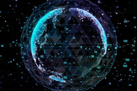 Earth, representing global network connection, international meaning. Data Stock Illustration