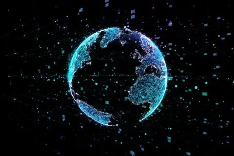 Earth, representing global network connection, international meaning. 3d 스톡 일러스트