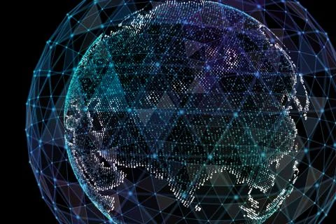 Earth, representing global network connection, international meaning. Data Illustrazione stock