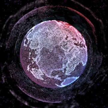 Earth, representing global network connection, international meaning. 3d イラスト素材