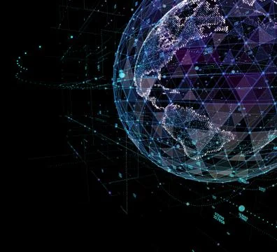 Earth, representing global network connection, international meaning. 3d 스톡 일러스트