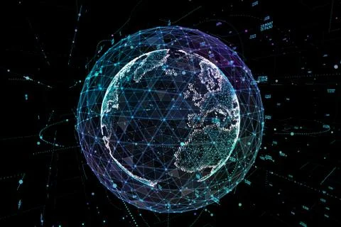 Earth, representing global network connection, international meaning. 3d Stock Illustration