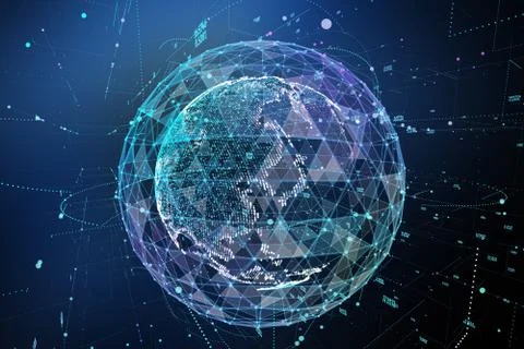 Earth, representing global network connection, international meaning. 3d Stock Illustration