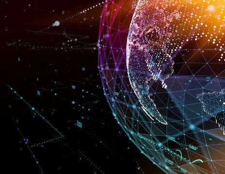 Earth, representing global network connection, international meaning. 3d 스톡 일러스트