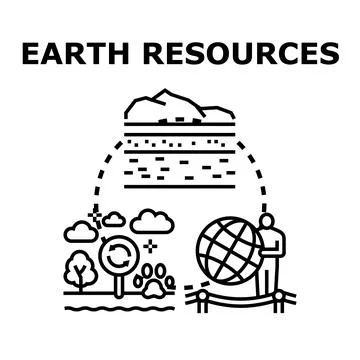 Earth resources exploration concept with environmental care Stock Illustration