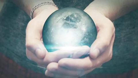 The earth revolves in man hands Video stock 69859409