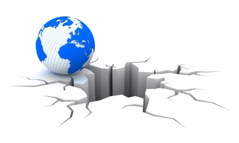 Earth rolls into the ravine Stock Illustration