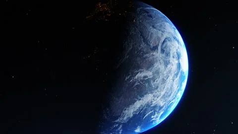 Earth Rotate From Space, 3D Animation of Globe, Sunrise From Space Stock Footage 217616391