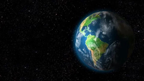 A earth rotates on the black background. Elements of this image furnished by 動画素材 270247317