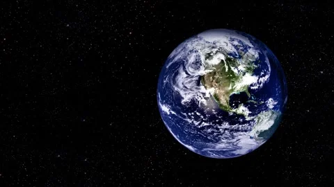 A earth rotates on the black background. Elements of this image furnished by 動画素材 270247356