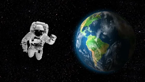 A earth rotates on the black background. Elements of this image furnished by Video stock 270475791