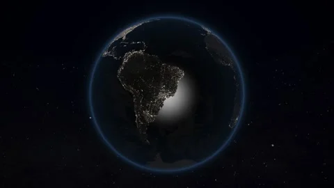 Earth rotates in deep space Stock Footage 340201353