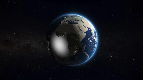 Earth rotates in deep space Stock Footage 340201446